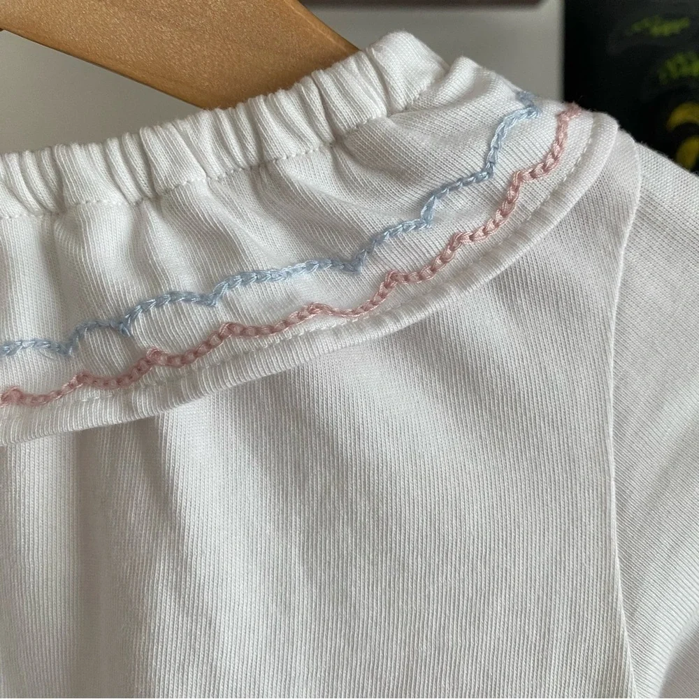 Baybala Baby Ivory Embroidered Ruffle Collar Bea Onesie 18 months